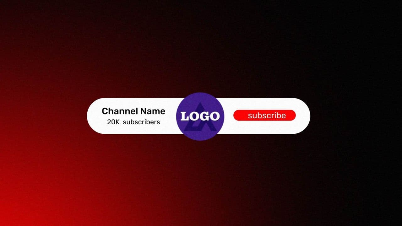 YouTube Subscribe Bar Animation with Avatar & Stats | Clean CTA Ending