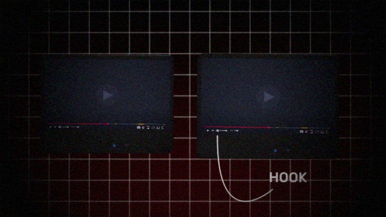 YouTube Clip Comparison Animation – Explain Hook Difference with Text Pointer