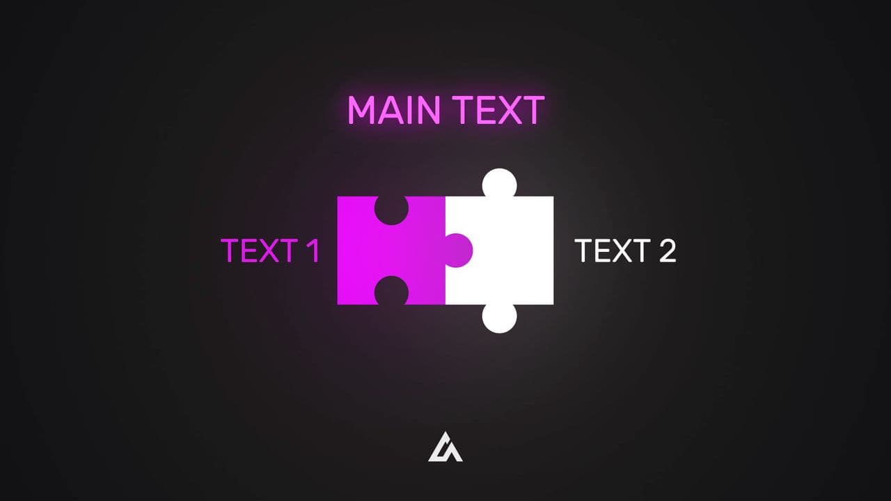 Puzzle Merge Animation with 2 Texts – Smooth and Bright Ending Effect
