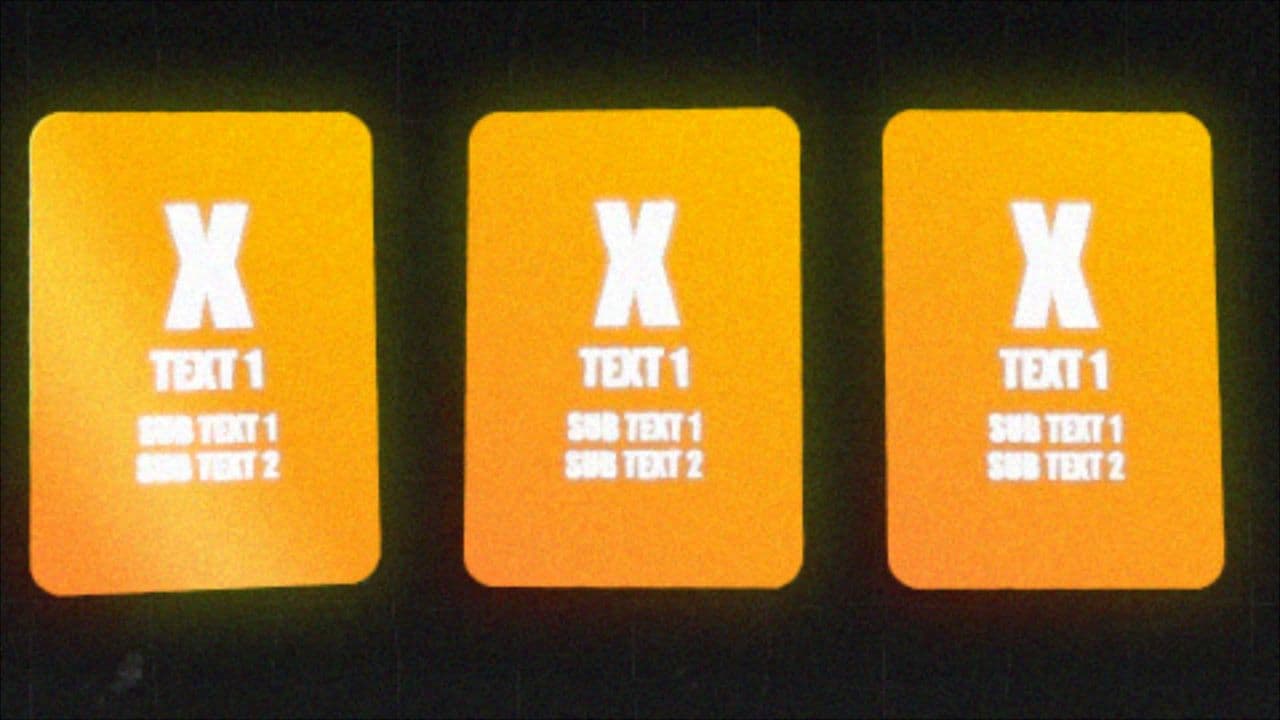 Retro Golden Card Set with 3D Transitions (Three Cards)