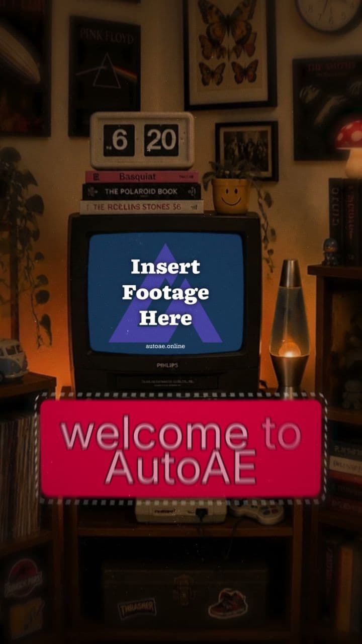 Retro TV Mockup Animation | Welcome Banner Reveal