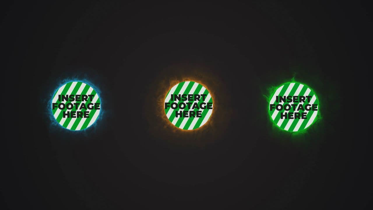 Three Logos with Radiant Saber-Style Glow