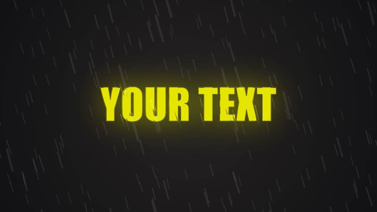 Rain-to-Neon Text Animation