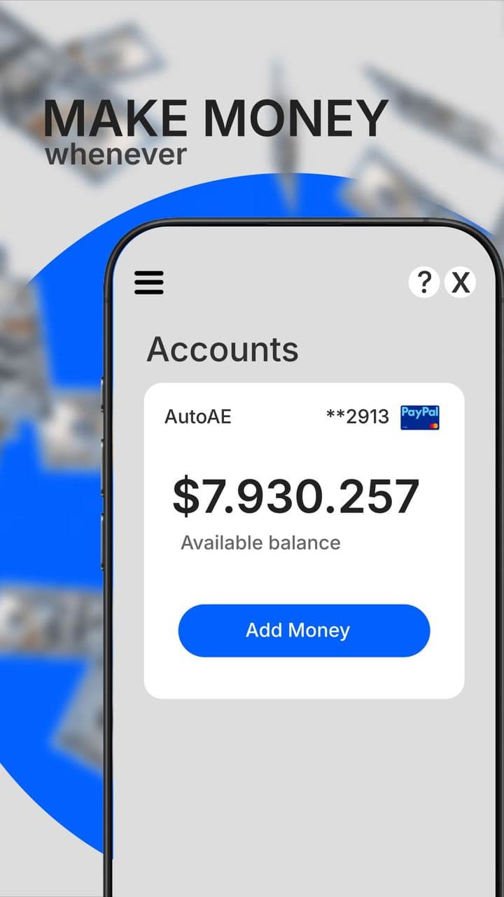 Financial Growth Animation with App Balance Counter & Money Rain
