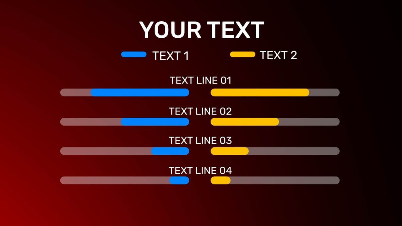 4 Dual-Bar Comparison Animation | Horizontal Data Split
