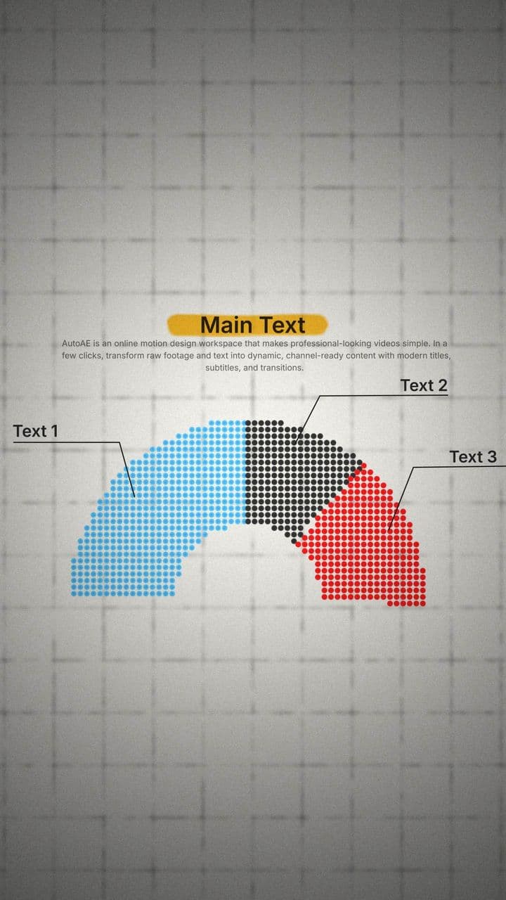Dot Matrix Semi-Circle Animation (3 Segments) | Abstract Comparative Graphic