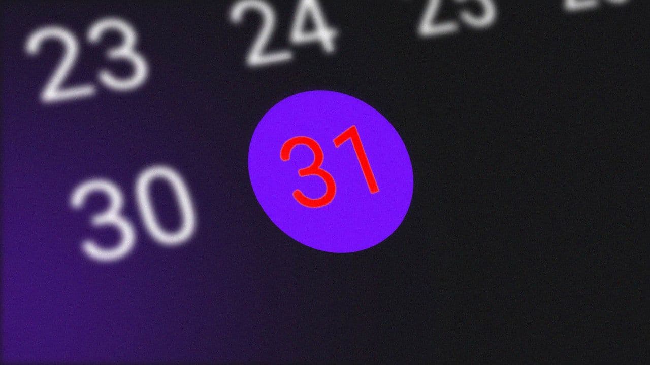 Deadline Calendar Animation – Highlighted 31st Date