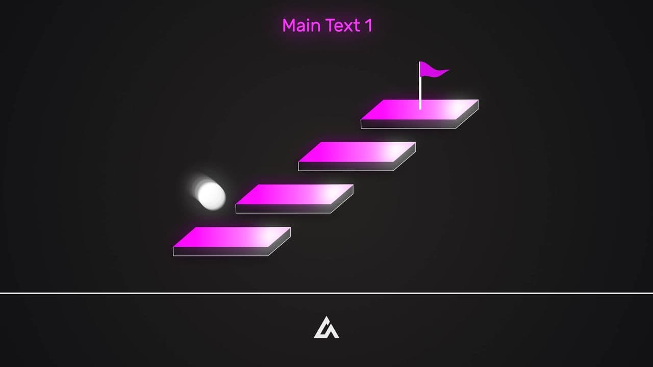 template 4-Step Progress Animation | Bouncing Ball Reaches the Goal preview