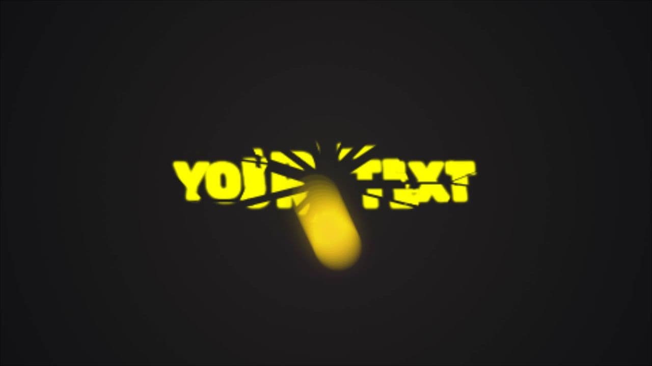 Flying Ball Impact Text Shatter Animation
