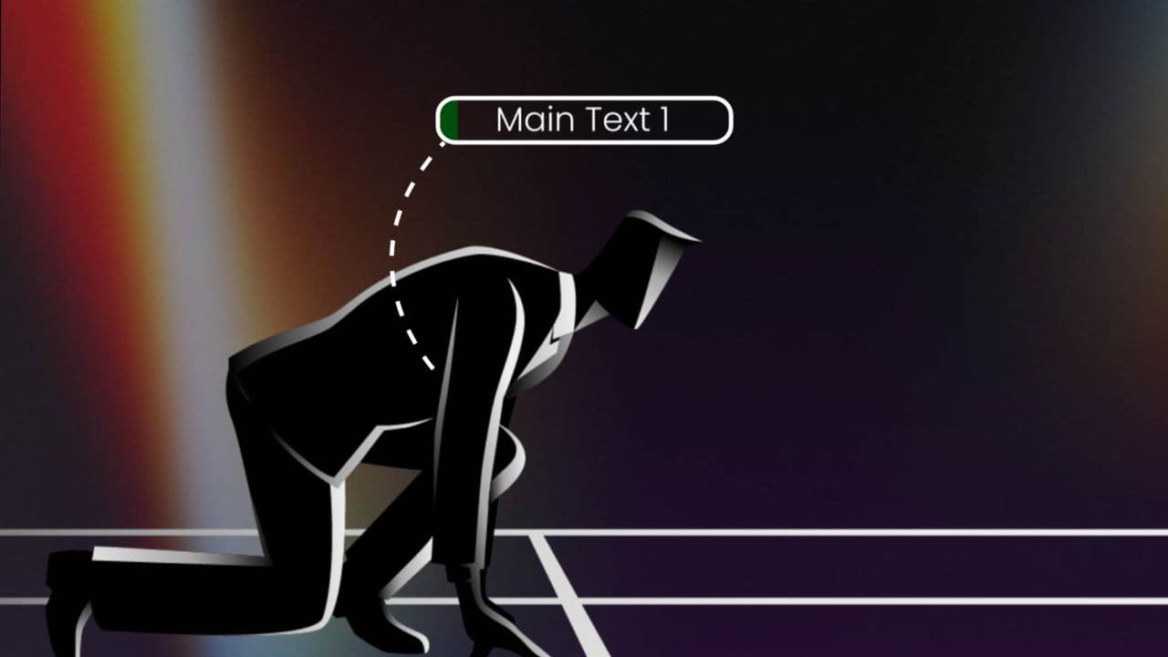 3 Text Business Start & Brain Concept Animation