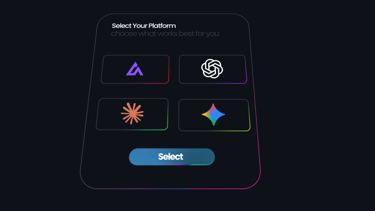 SaaS Style AI Tool Selection UI Animation