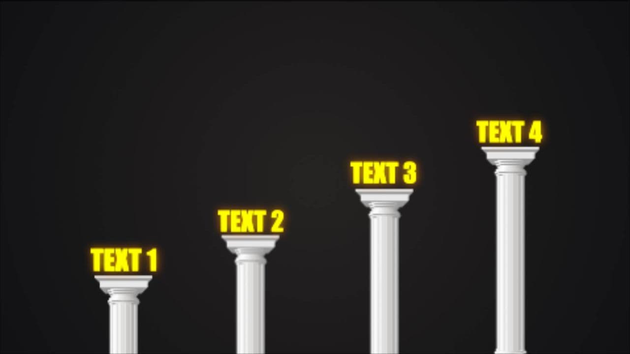 template Four Glowing Texts on Roman Columns preview