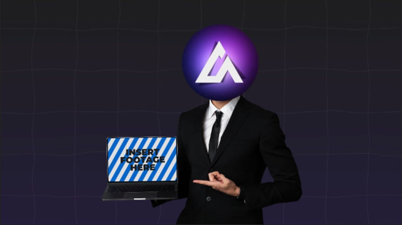 Animated Character | Pointing at Laptop Mockup