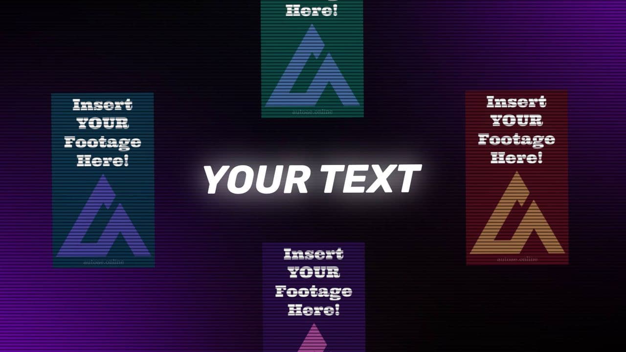 4 Footages with Big Title Animation