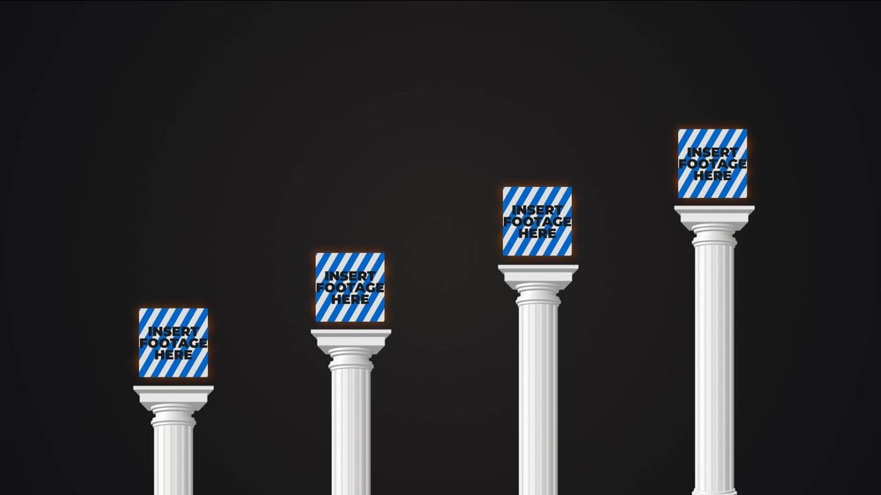 Four Logos Elevated on Roman Columns
