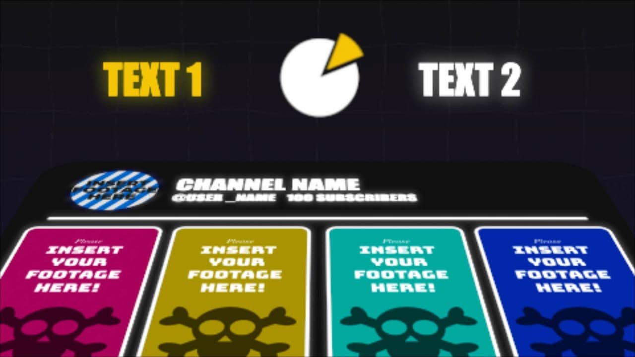 4-Vertical Footages YouTube Mockup with Flip Animation