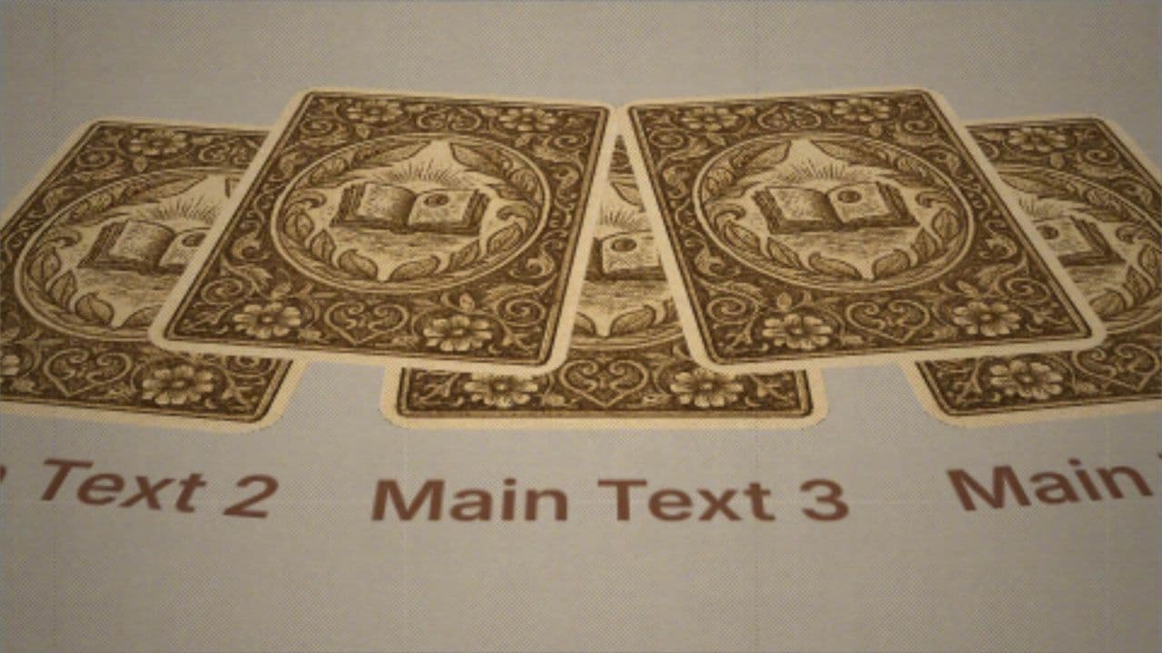5-Card Spread Animation | Vintage Tarot-Style Reveal for 3 Key Concepts