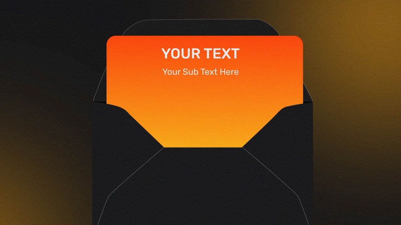 Envelope Text Reveal Animation – Editable Title + Subtitle