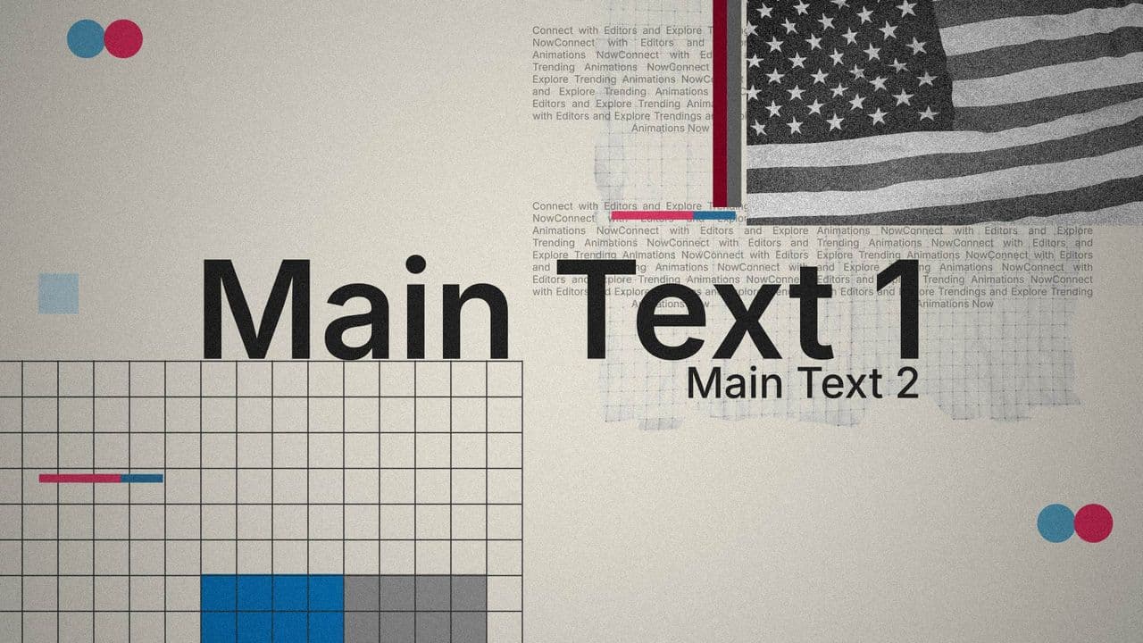 Vintage Kinetic News Opener Animation - 1 Flag Media & 2 Dynamic Text Lines