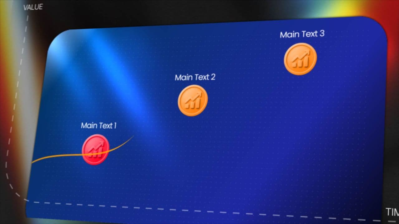 template Dynamic Growth Chart Animation: 3 Data Points & Trend Reveal preview