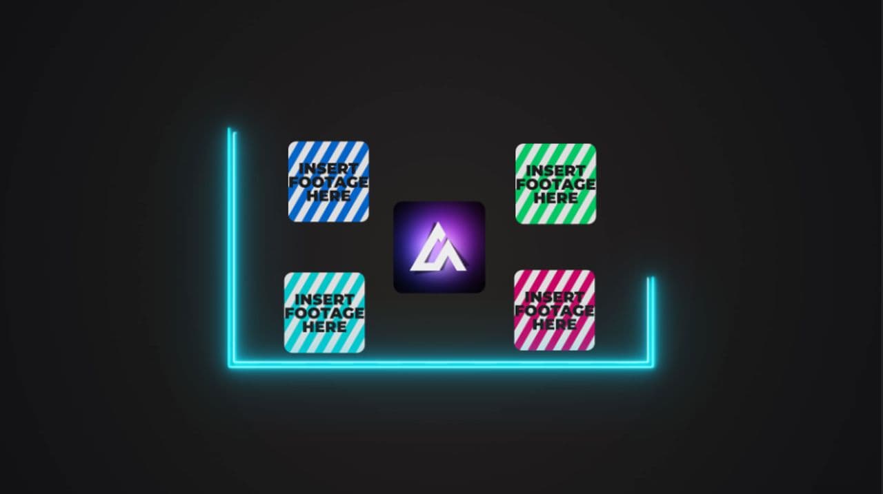 4-Logo Multiplication with Light Frame and Image Reveal