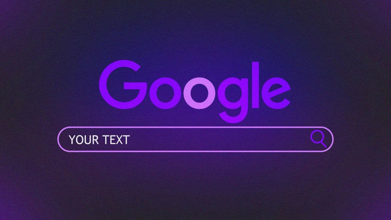 Google Search Bar Animation with Custom Text (Neon Style)