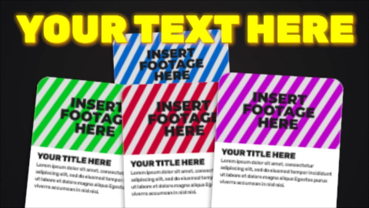 4 Footage Cards with Bold Yellow Headline