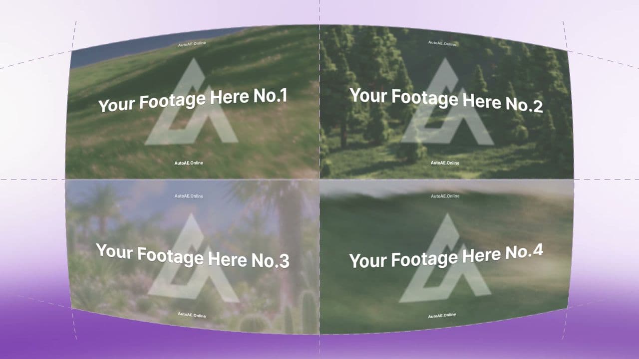 Portfolio Card Showcase | Four Projects in Motion Purple