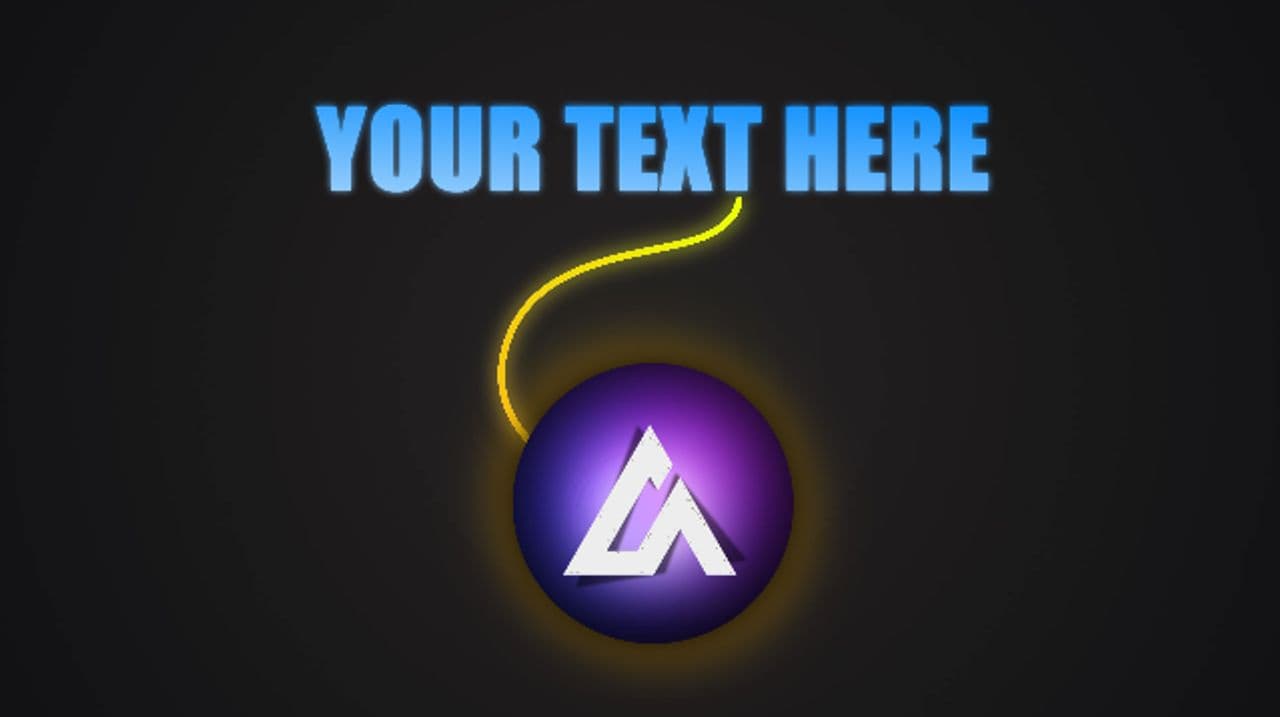 Blue Gradient Text with Glowing Line to Logo Reveal