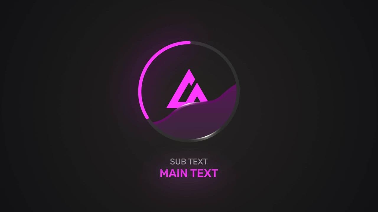Liquid Logo Reveal Animation | Flowing Water Circle with Main & Sub Text
