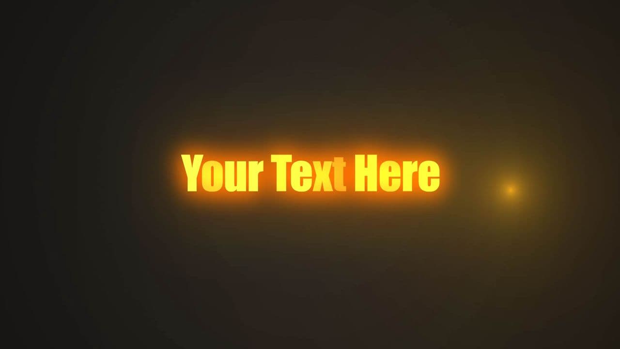 Elegant Glow Text with Light Streak Animation