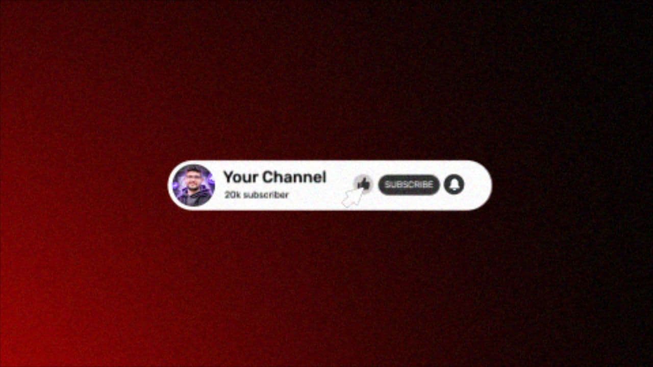 Retro Film Look YouTube Subscribe Animation | Like + Bell CTA