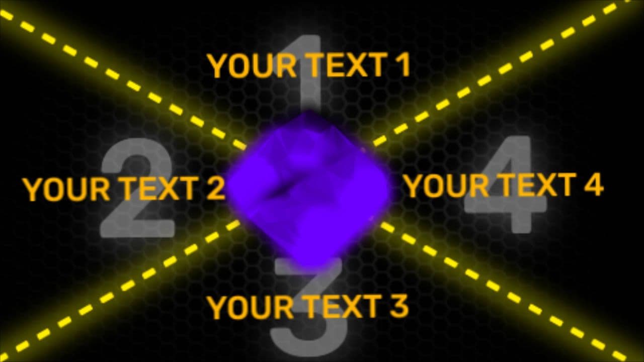 template Fragmented Stone 4-Step Flowchart Animation preview