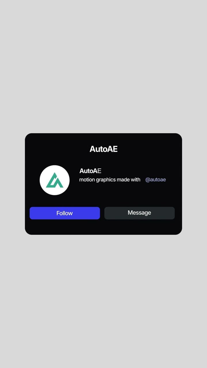 Social Profile Card Promo | Typography and Follow Button