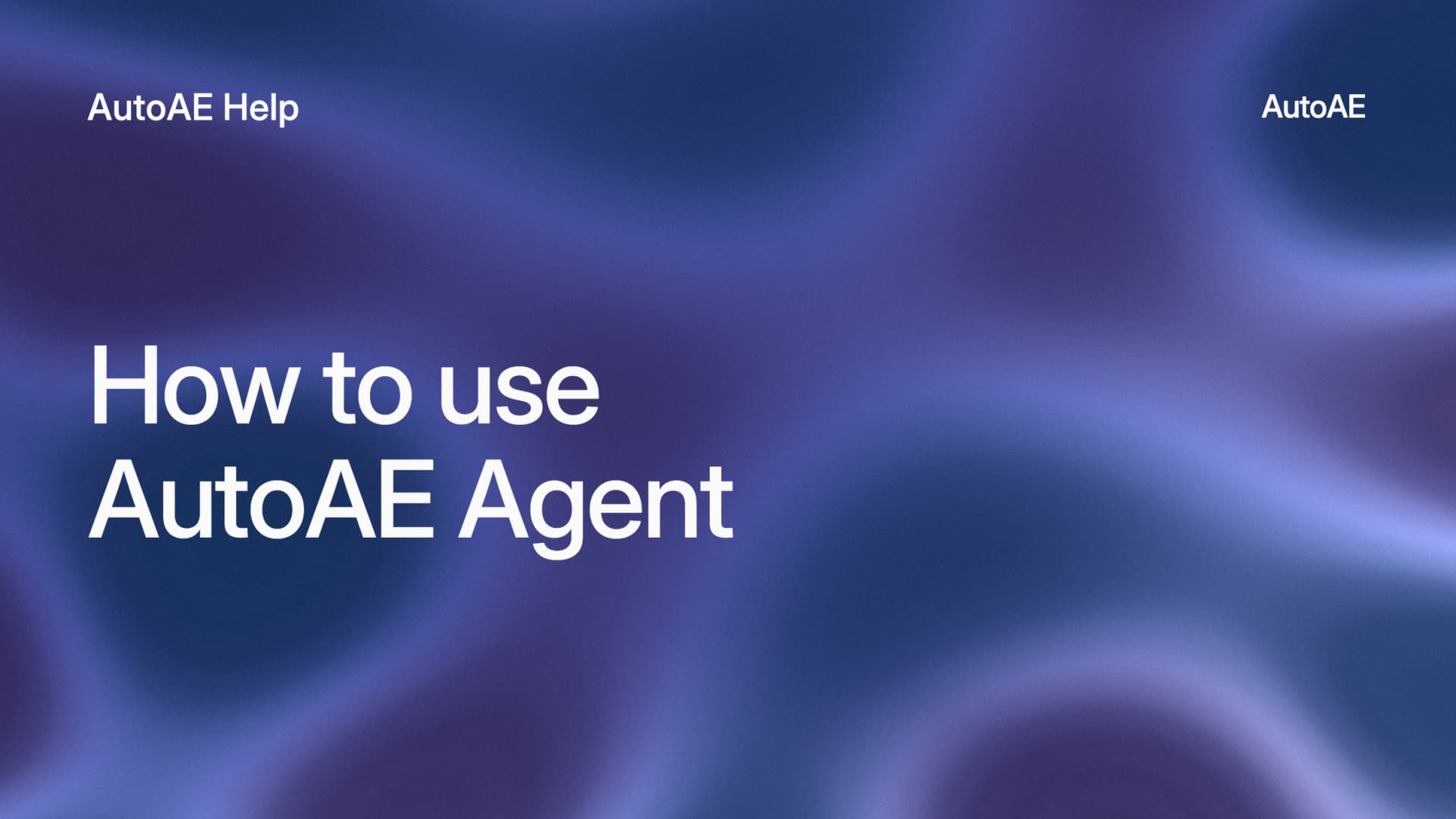 How to Use AutoAE Agent