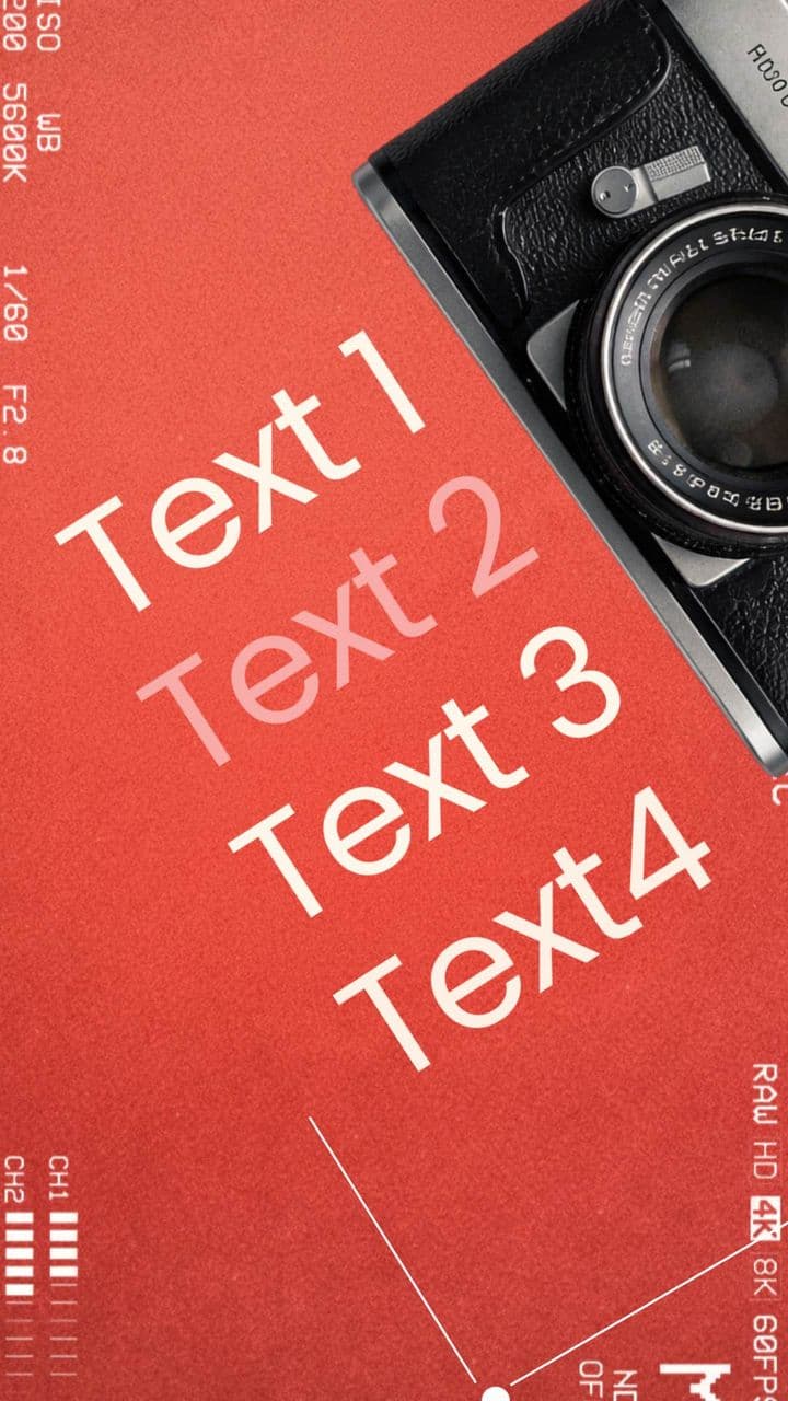 template 6 Text Retro Camera & 3D Coin Promo preview